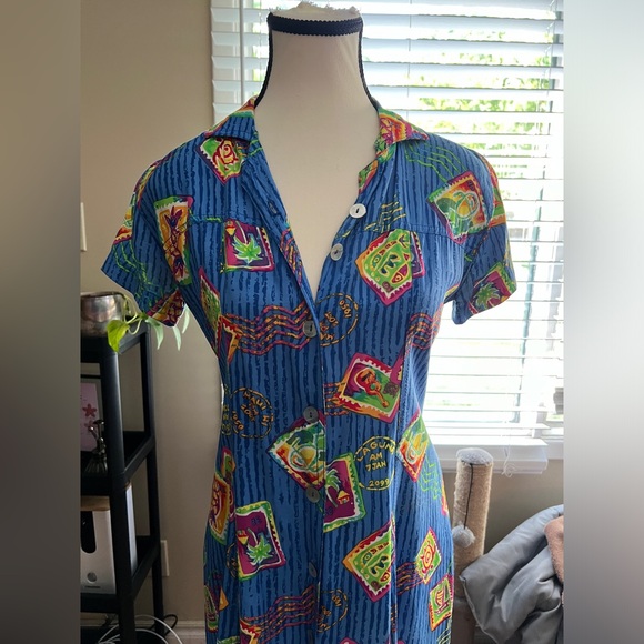 Vintage Blue Laguna Dress - Picture 5 of 7